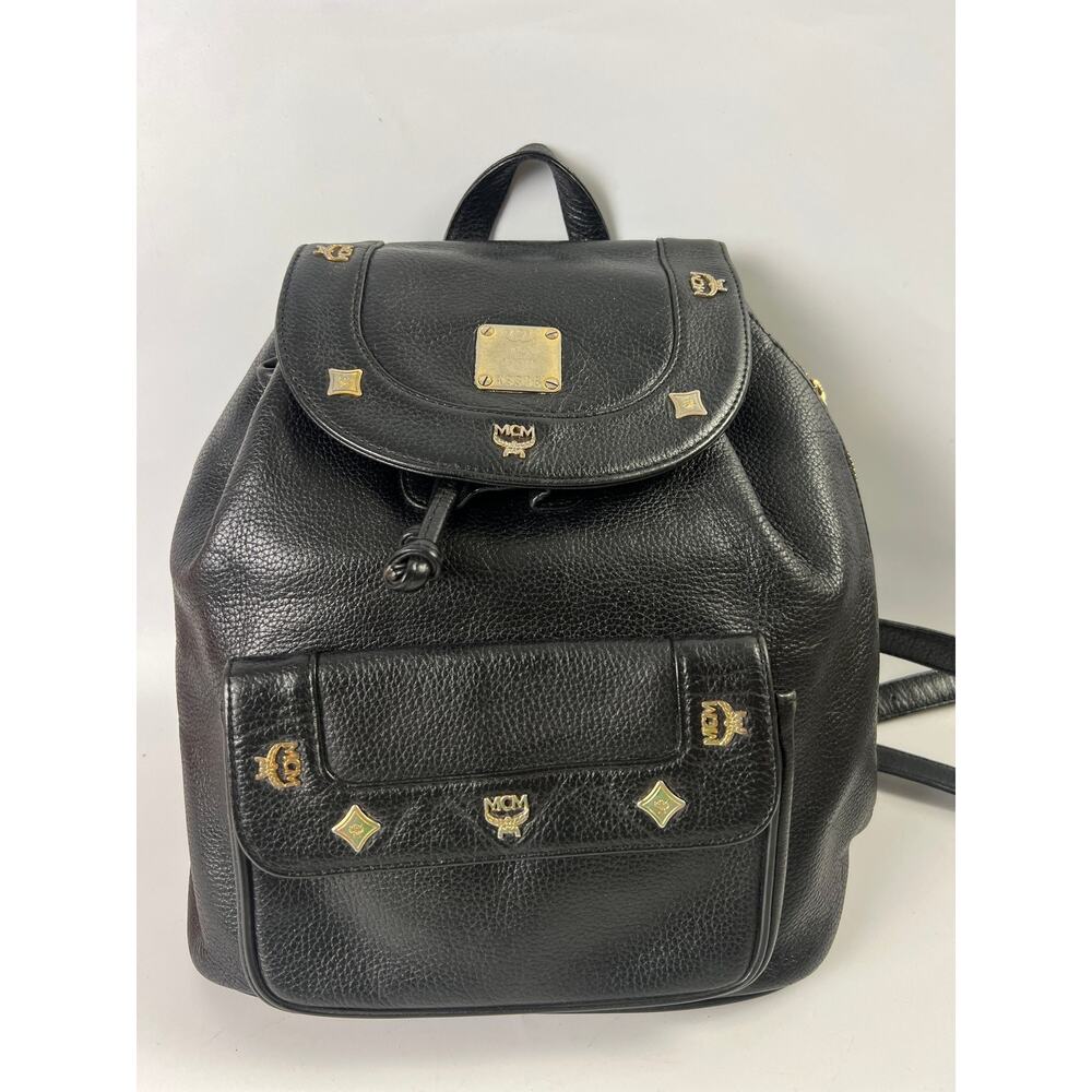 MCM Leather Backpack Black